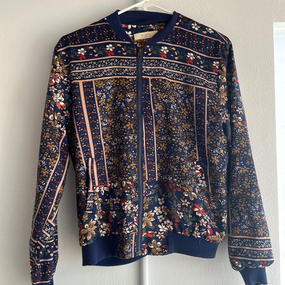 Like New Elodie Floral Bomber Jacket